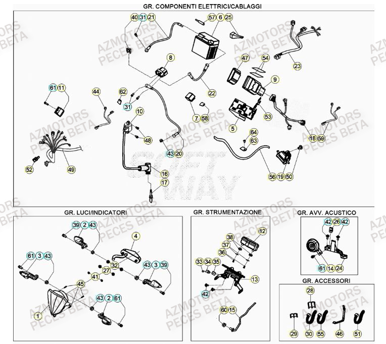 EQUIPEMENT_ELECTRIQUE BETA Pieces BETA RR XTRAINER 300 2T - (2023)