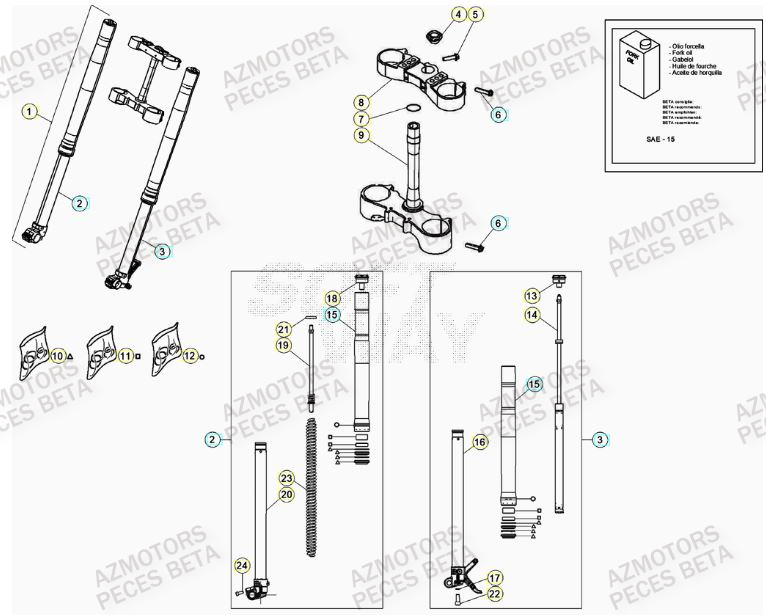 Fourche BETA Pieces BETA RR XTRAINER 300 2T - (2023)