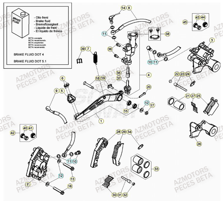 Freins BETA Pieces BETA RR XTRAINER 300 2T - (2023)