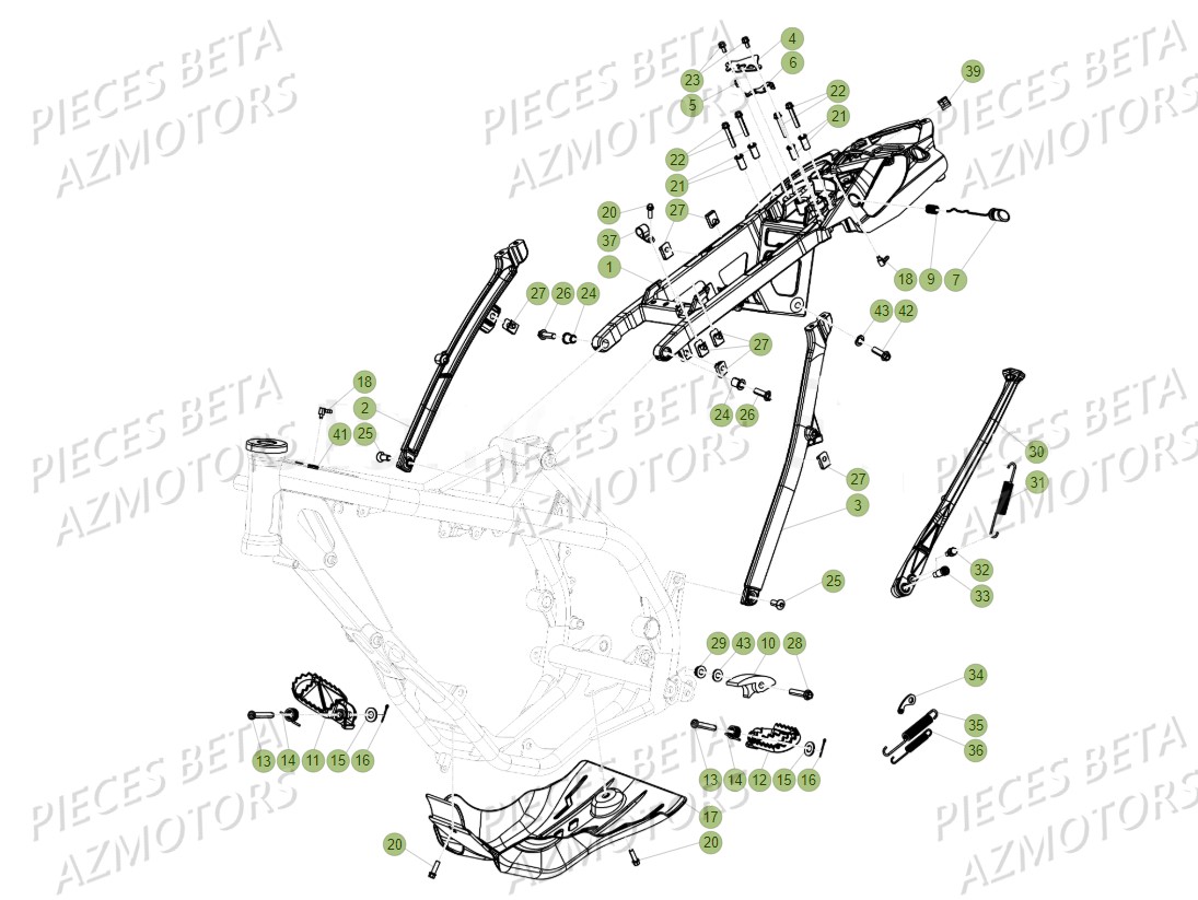 Accessoires Du Chassis BETA Pièces BETA RR XTRAINER 300 2T - (2018)
