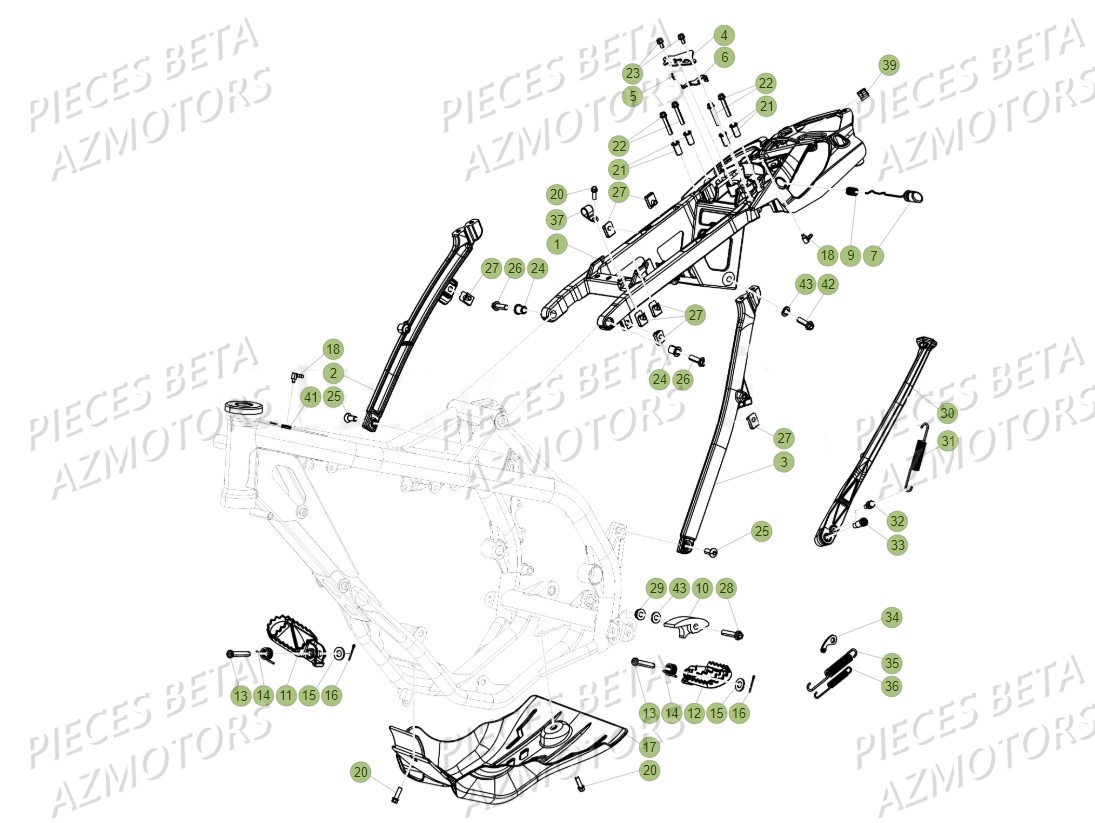 ACCESSOIRES-DU-CHASSIS BETA 036873000 - Pièces BETA RR XTRAINER 300 4T - (2018)