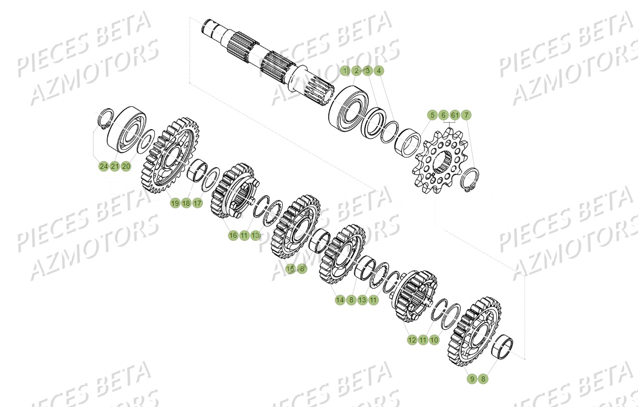 PIGNON DE TRANSMISSION SECONDA IRE BETA pour BOITE-A-VITESSES-PIGNON de XTRAINER MY18