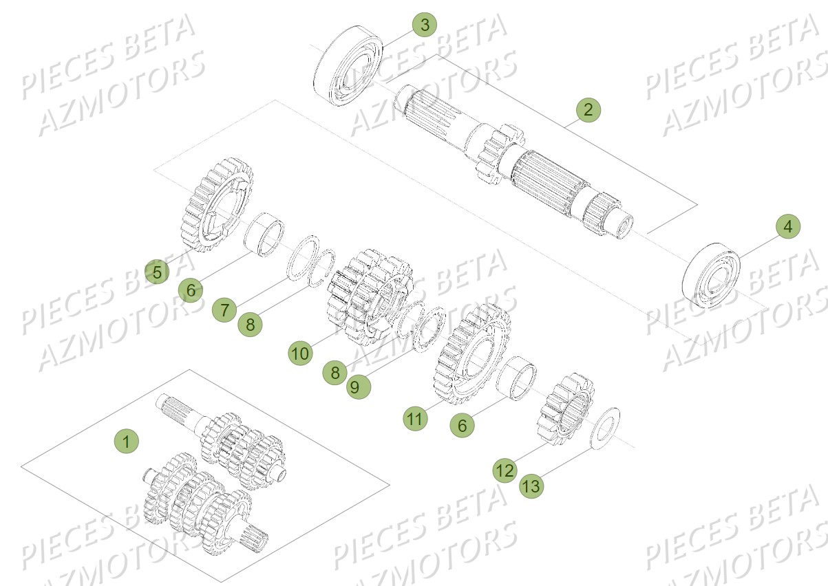 BOITE-A-VITESSES BETA 036873000 - Pièces BETA RR XTRAINER 300 4T - (2018)