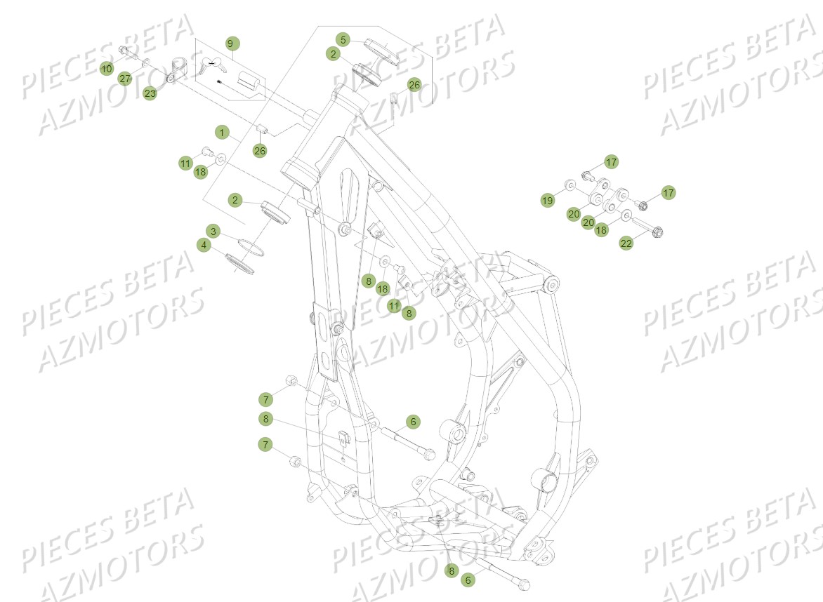 Chassis BETA Pièces BETA RR XTRAINER 300 2T - (2018)