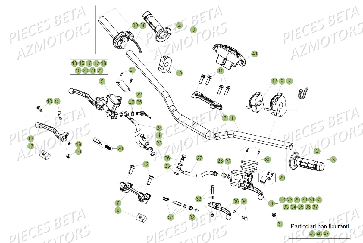 COMMANDES-GUIDON BETA 036873000 - Pièces BETA RR XTRAINER 300 4T - (2018)