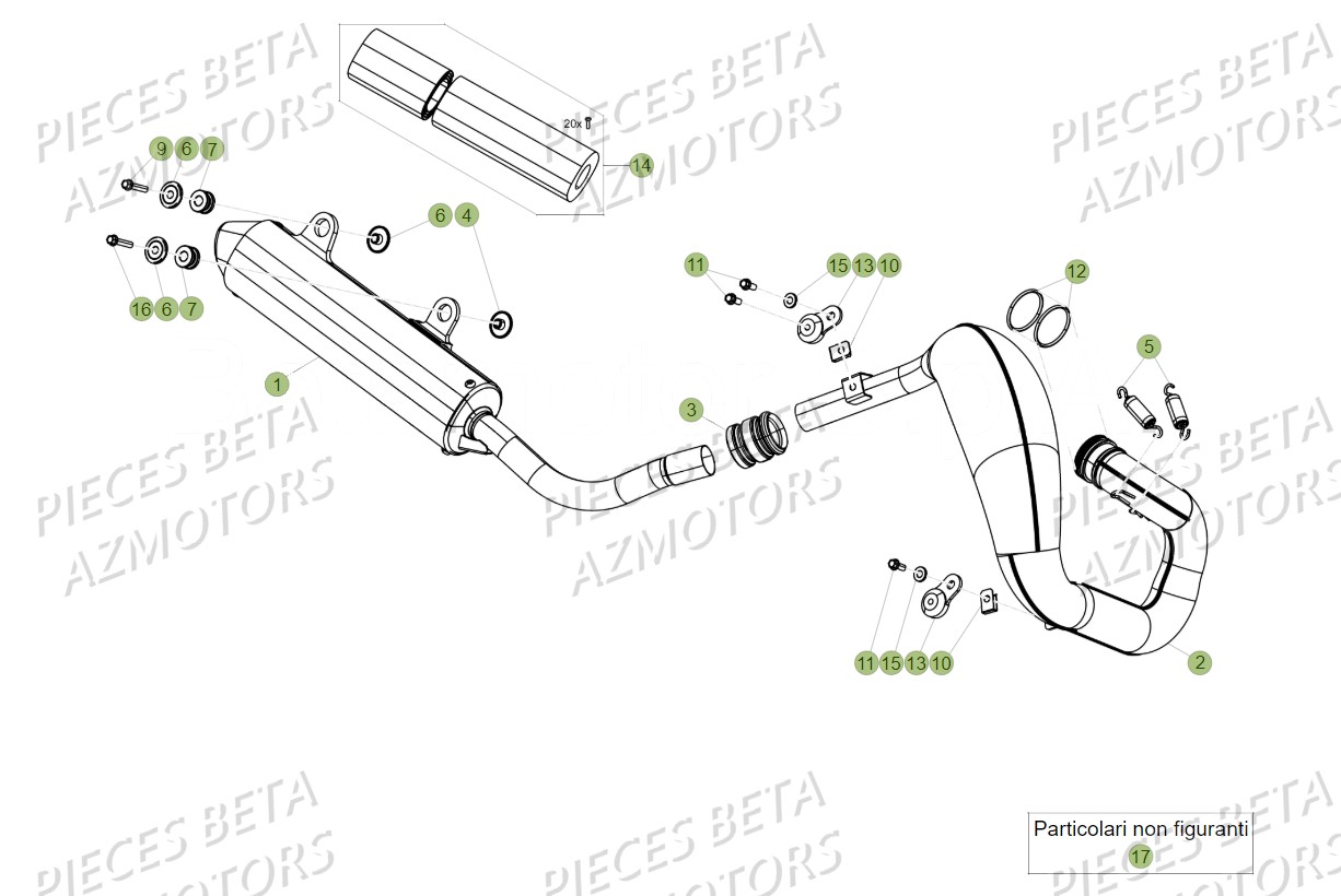 Echappement BETA Pièces BETA RR XTRAINER 300 2T - (2018)