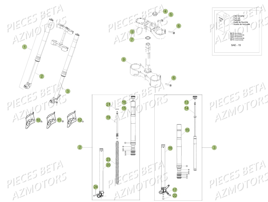 FOURCHE BETA 036873000 - Pièces BETA RR XTRAINER 300 4T - (2018)