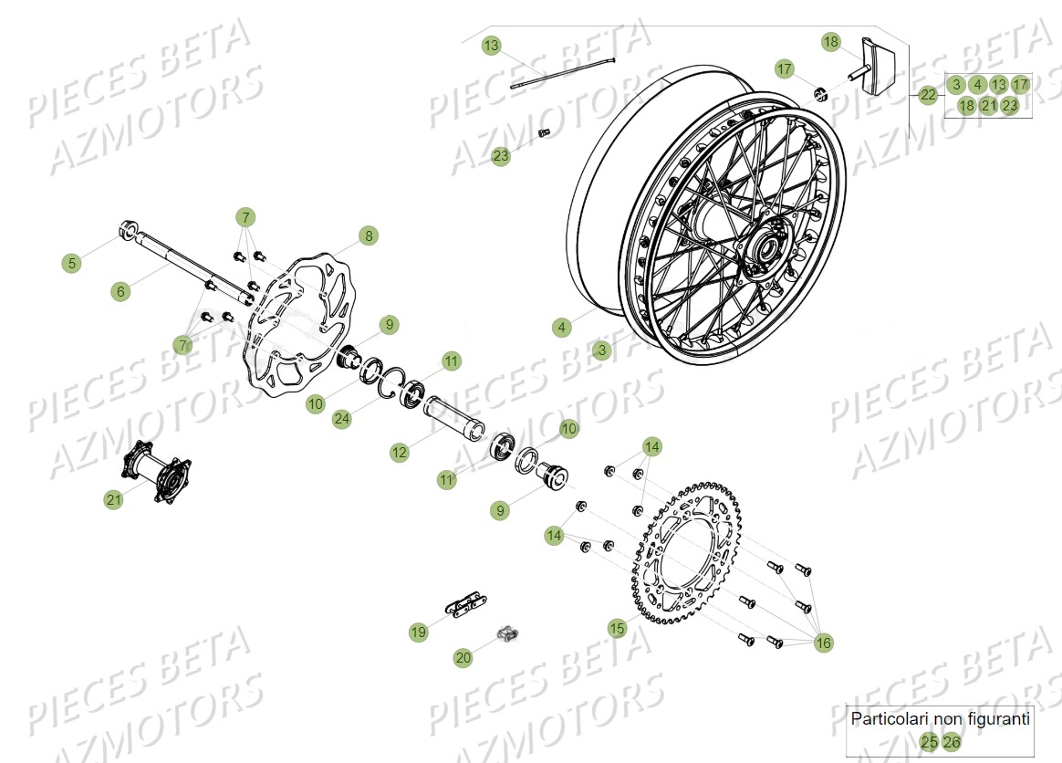 Roue Arriere BETA Pièces BETA RR XTRAINER 300 2T - (2018)