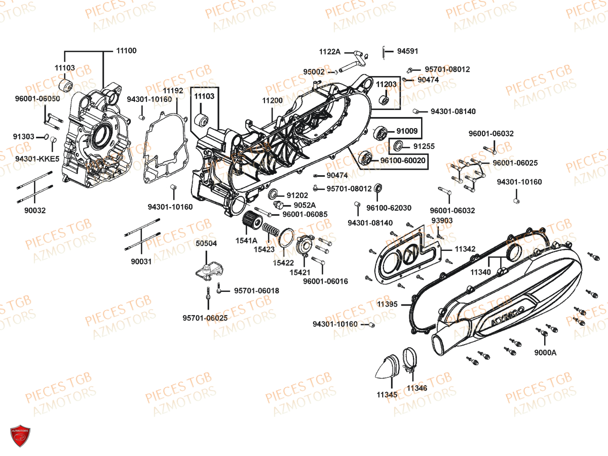 Carters Moteur KYMCO Pièces X.TOWN 125 I CBS EURO 4 (KS25AD)