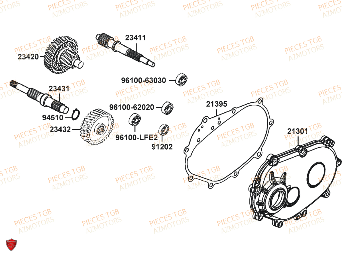 Transmission KYMCO Pièces X.TOWN 125 I CBS EURO 4 (KS25AD)