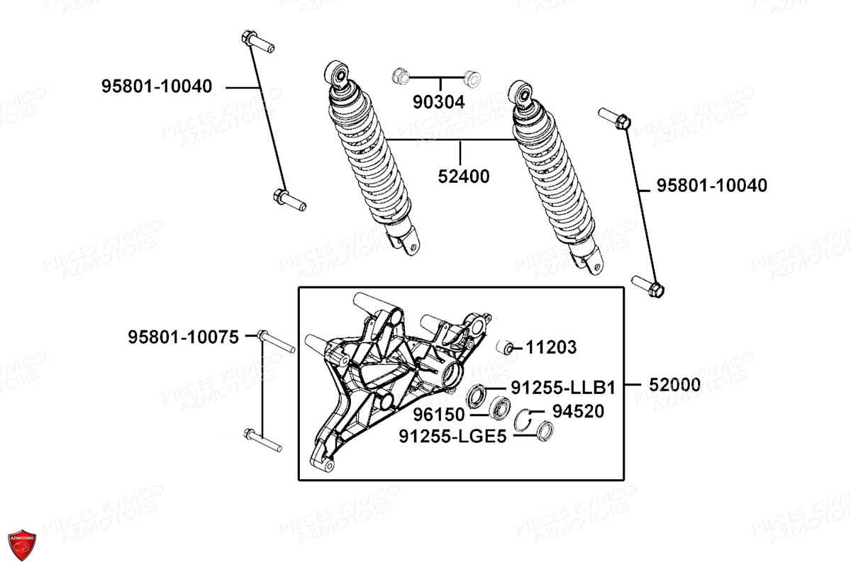 Amortisseurs KYMCO PIECES X.TOWN 125 I CBS EURO 5 (KS25BB)