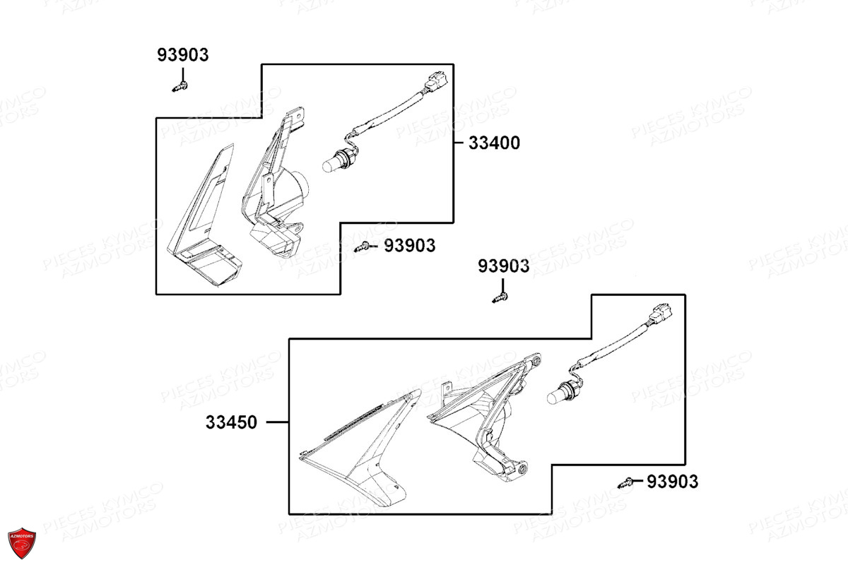 Clignotants KYMCO PIECES X.TOWN 125 I CBS EURO 5 (KS25BB)