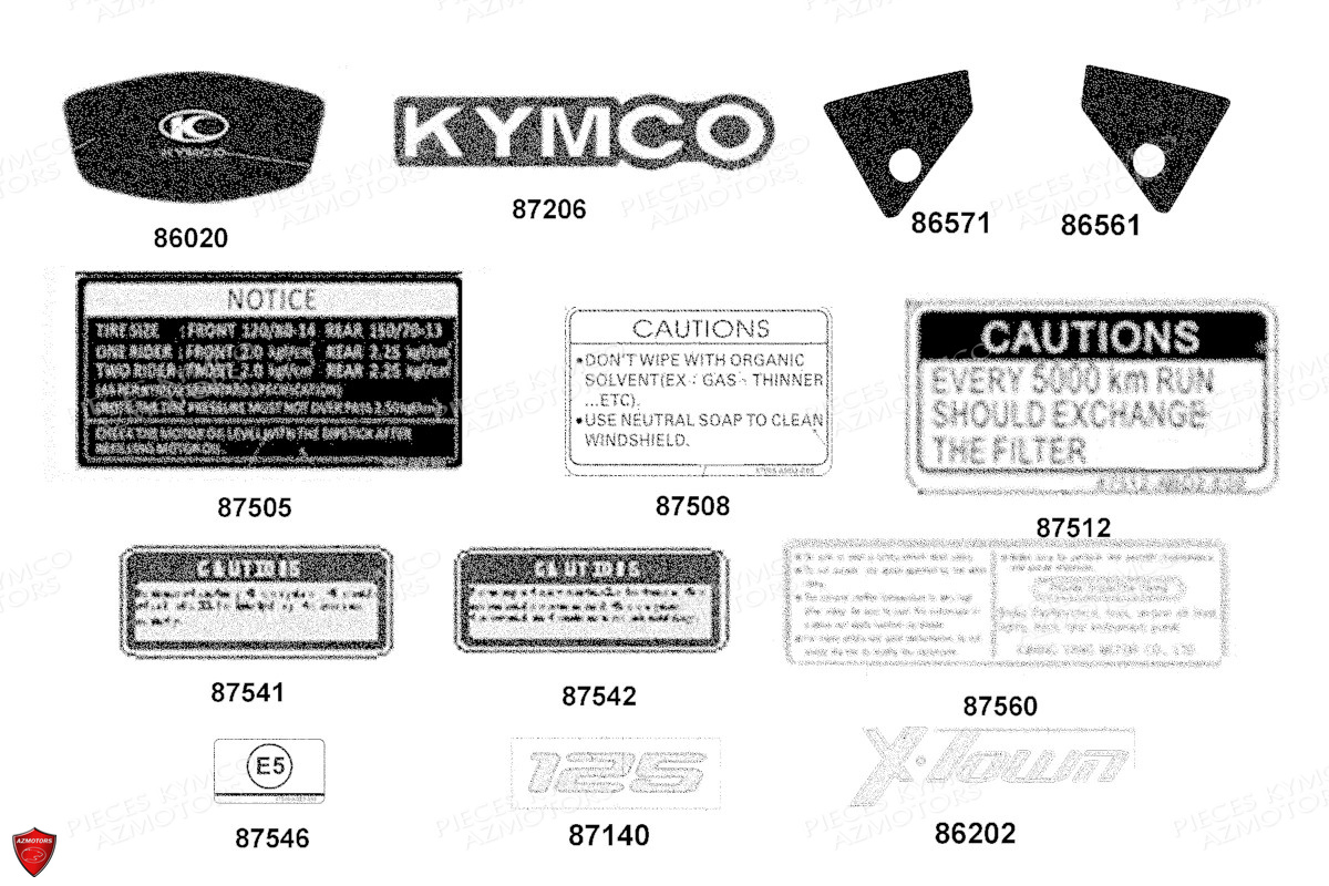 Decors KYMCO PIECES X.TOWN 125 I CBS EURO 5 (KS25BB)