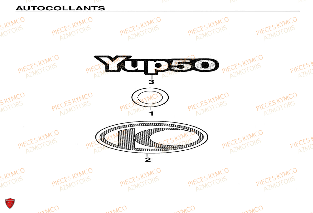 Autocollants KYMCO Pieces Scooter YUP 50cc 2T (SF10CA)