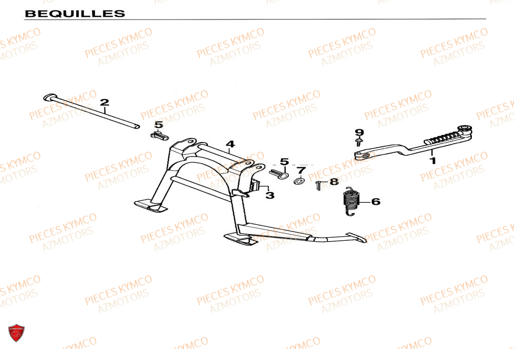 Bequilles KYMCO Pieces Scooter YUP 50cc 2T (SF10CA)