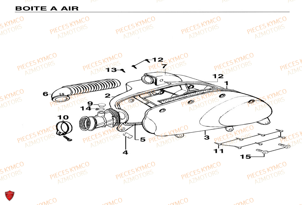 Boite A Air KYMCO Pieces Scooter YUP 50cc 2T (SF10CA)