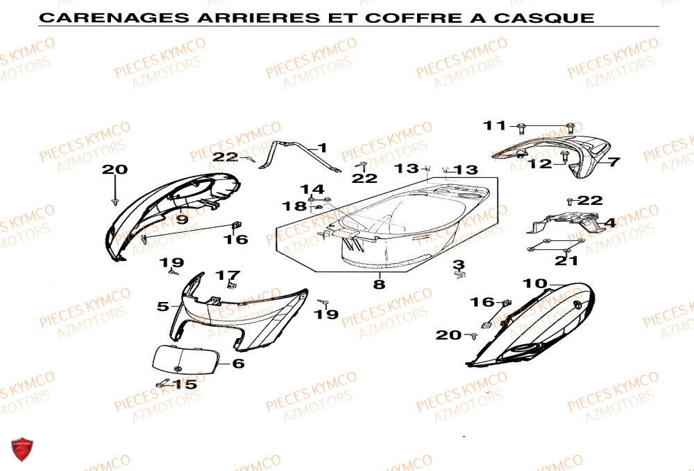 CARENAGE ARRIERE pour YUP-50-2T