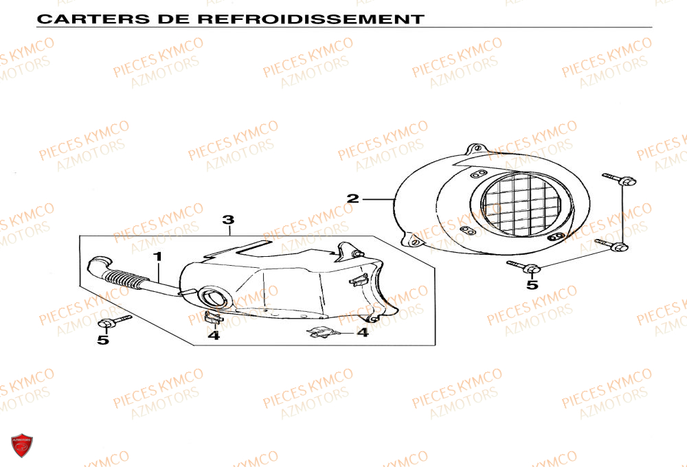 Carter De Refroidissement KYMCO Pieces Scooter YUP 50cc 2T (SF10CA)