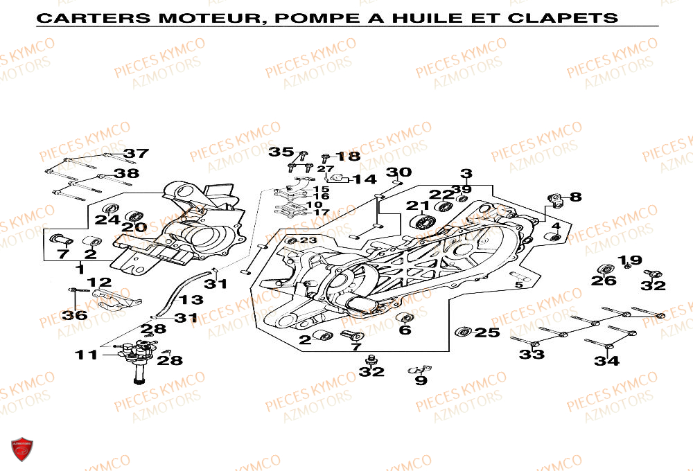 CARTER MOTEUR pour YUP-50-2T