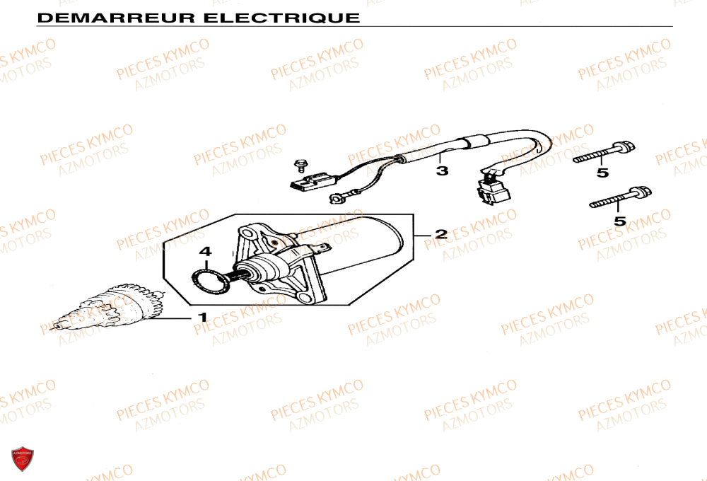 Demarreur KYMCO Pieces Scooter YUP 50cc 2T (SF10CA)