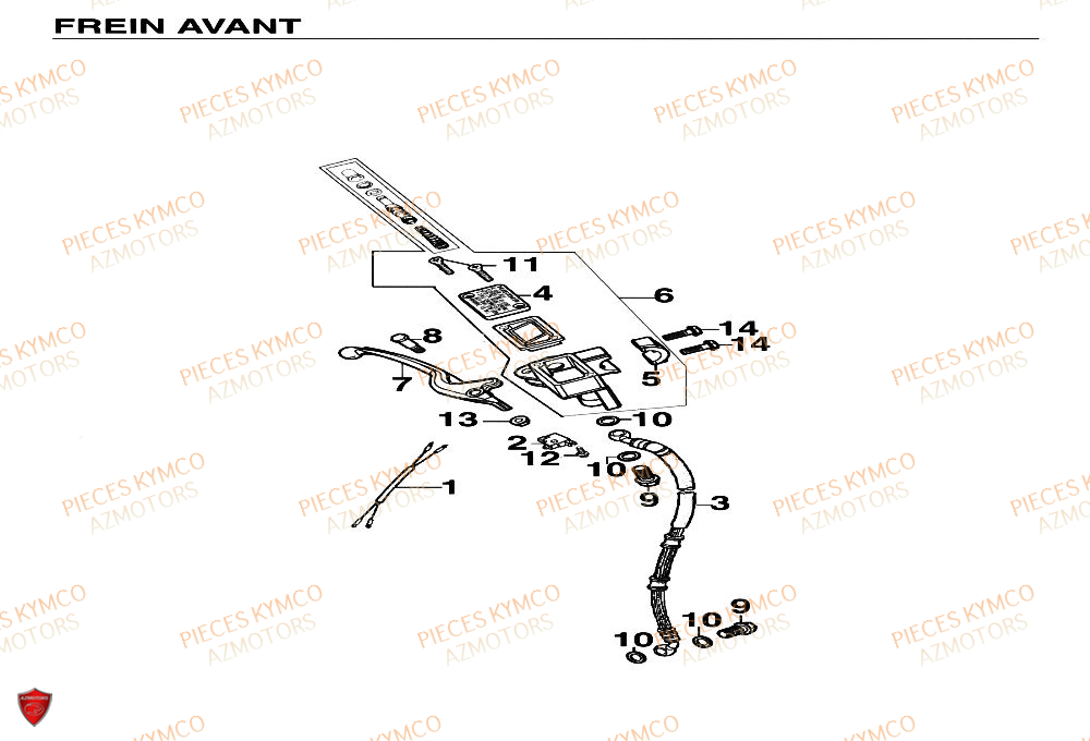 Frein Avant KYMCO Pieces Scooter YUP 50cc 2T (SF10CA)
