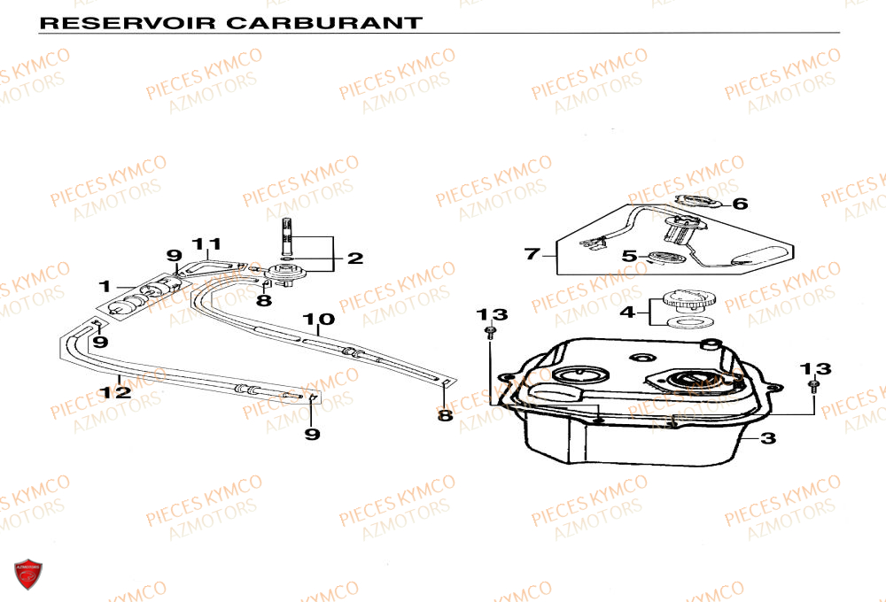 Reservoir KYMCO Pieces Scooter YUP 50cc 2T (SF10CA)