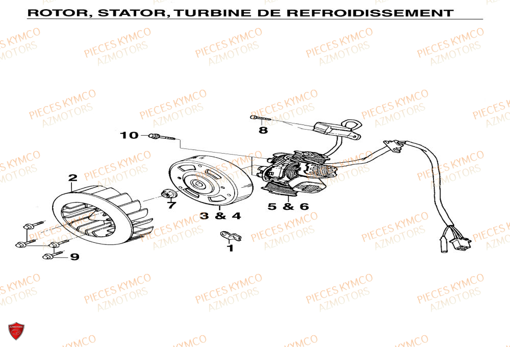 Stator KYMCO Pieces Scooter YUP 50cc 2T (SF10CA)