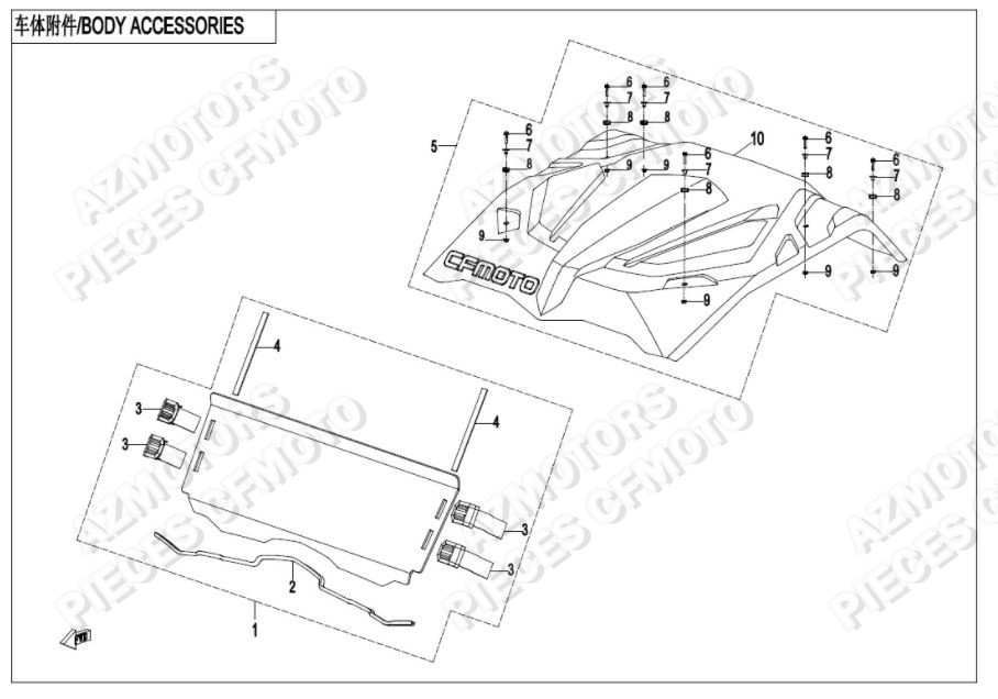 Accessoires CFMOTO Pièces Origine CFMOTO ZFORCE 1000 EPS (2020)