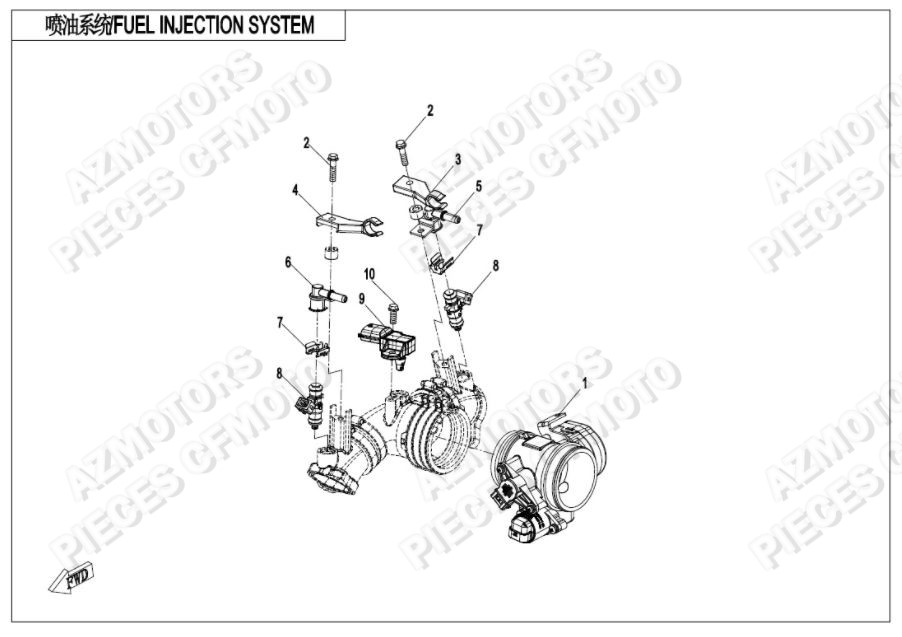 CORPS PAPILLON CFMOTO ZFORCE 1000 2020