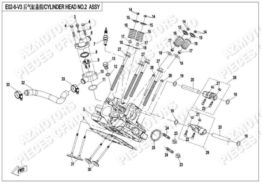 Culasse 2 CFMOTO Pièces Origine CFMOTO ZFORCE 1000 EPS (2020)