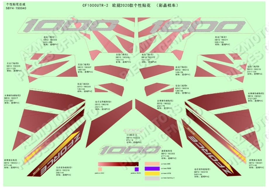 DECORS ORANGE CFMOTO ZFORCE 1000 2020