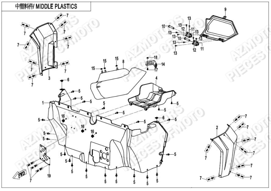 Protections CFMOTO Pièces Origine CFMOTO ZFORCE 1000 EPS (2020)