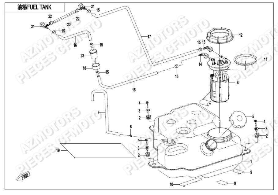 Reservoir D Essence CFMOTO Pièces Origine CFMOTO ZFORCE 1000 EPS (2020)