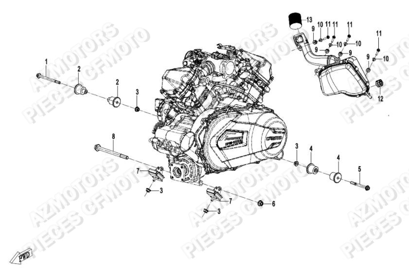 Support Moteur CFMOTO Pièces Origine CFMOTO ZFORCE 1000 EPS (2020)
