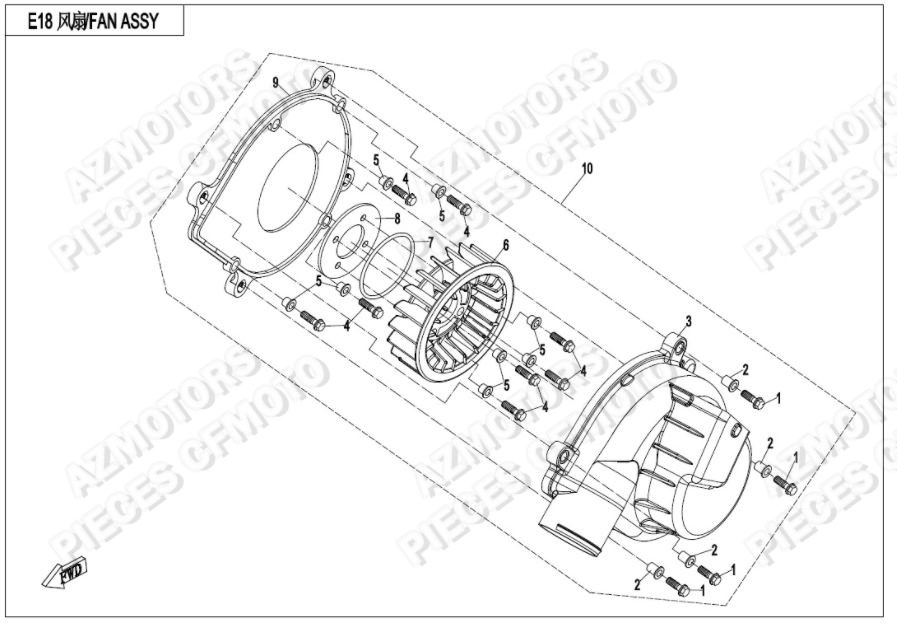 Ventilateur CFMOTO Pièces Origine CFMOTO ZFORCE 1000 EPS (2020)