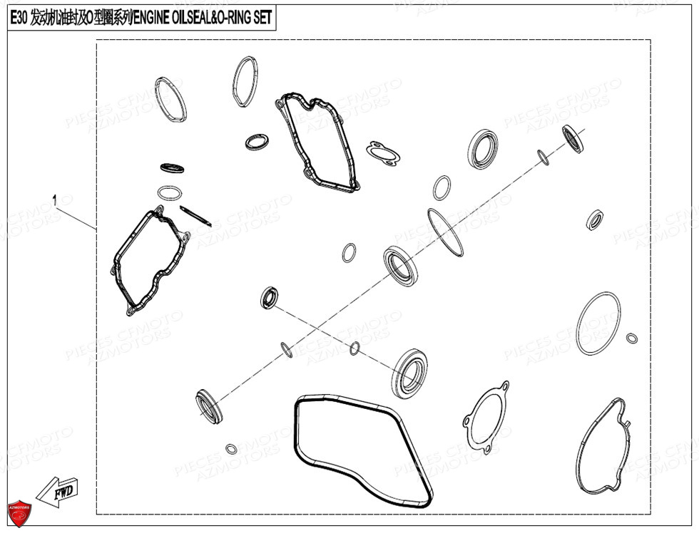 Joints Caoutchouc CFMOTO Pièces Origine CFMOTO ZFORCE 1000 SPORT (2022)