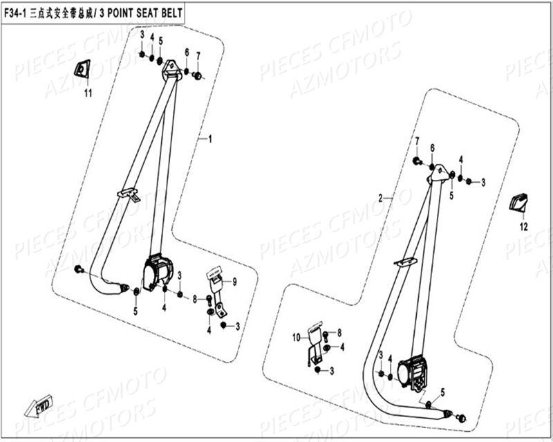 CEINTURES CFMOTO ZFORCE 550