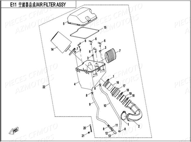 Filtre A Air CFMOTO Pièces Origine CFMOTO ZFORCE 550 Euro2 (2016)