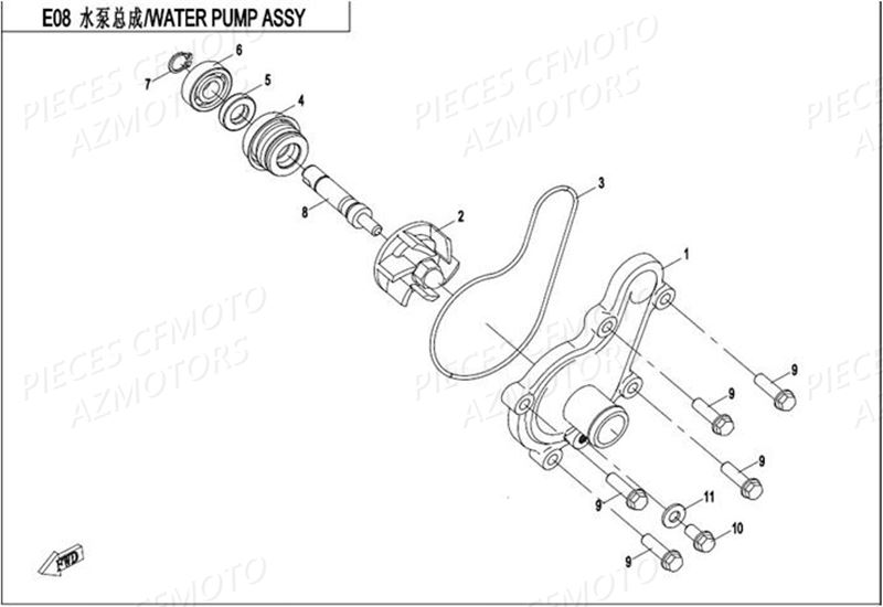 Pompe A Eau CFMOTO Pièces Origine CFMOTO ZFORCE 550 Euro2 (2016)
