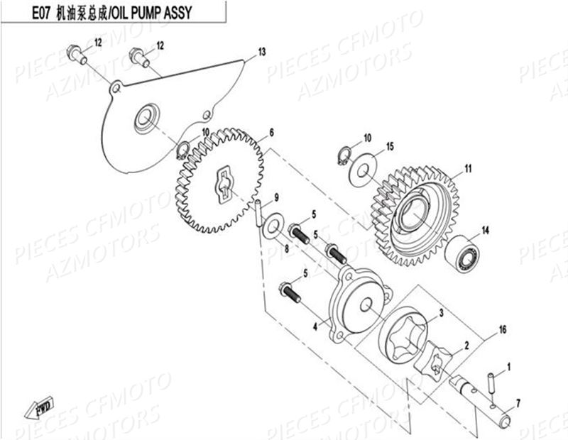 Pompe A Huile CFMOTO Pièces Origine CFMOTO ZFORCE 550 Euro2 (2016)