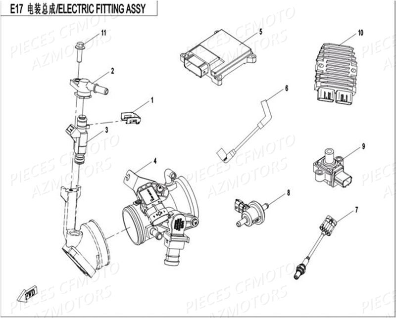 Systeme D Injection CFMOTO Pièces Origine CFMOTO ZFORCE 550 Euro2 (2016)