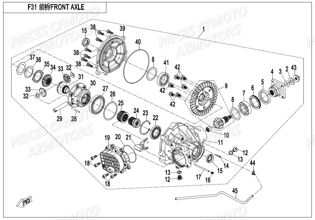 DIFFERENTIEL AVANT CFMOTO ZFORCE 550 EX T1 20