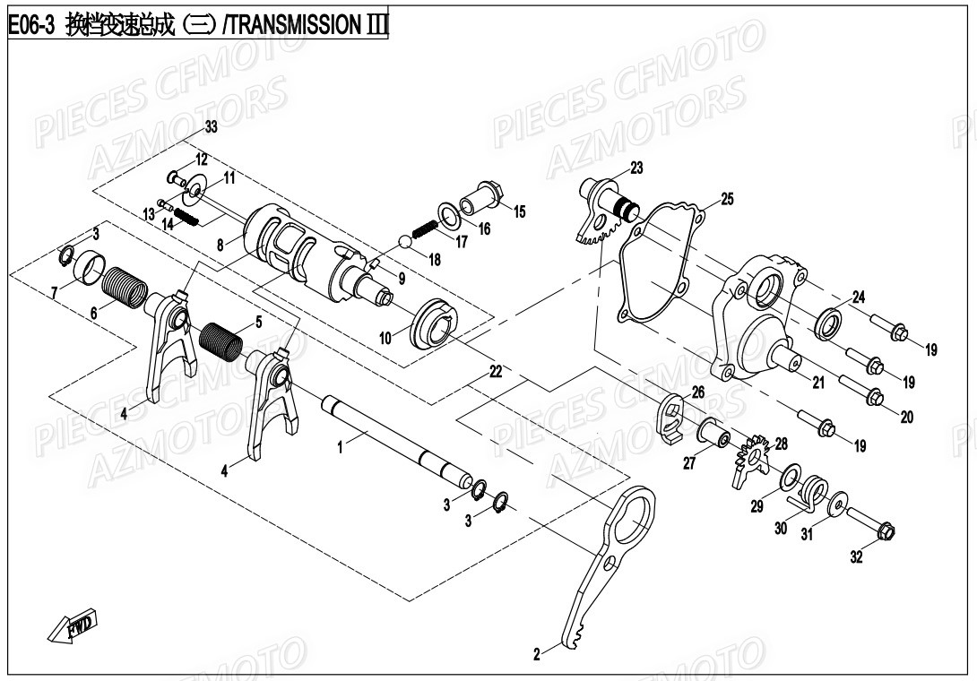 Selection De Vitesses CFMOTO Pièces Origine CFMOTO ZFORCE 550 EX -T1 (2020)