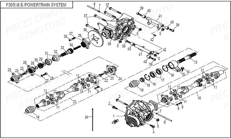 ENSEMBLE TRANSMISSION CFMOTO ZFORCE 800