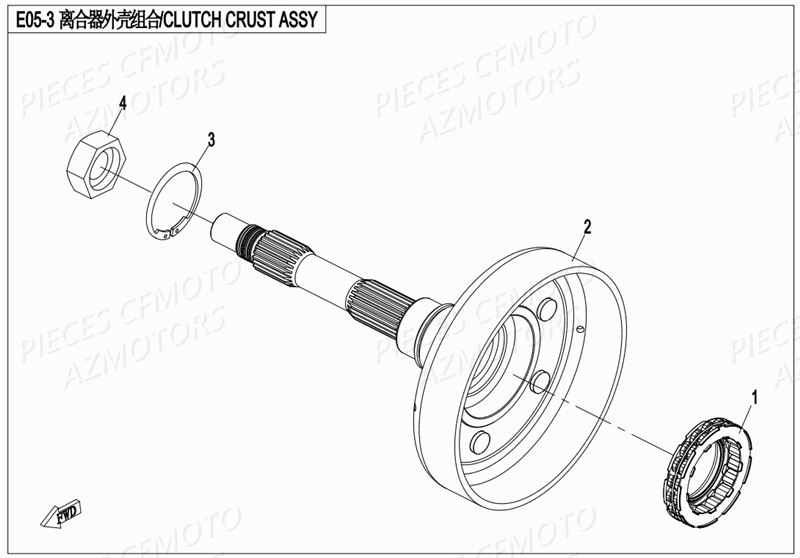 Cloche D Embrayage CFMOTO Pièces Origine CFMOTO ZFORCE 800 T1 (2017)