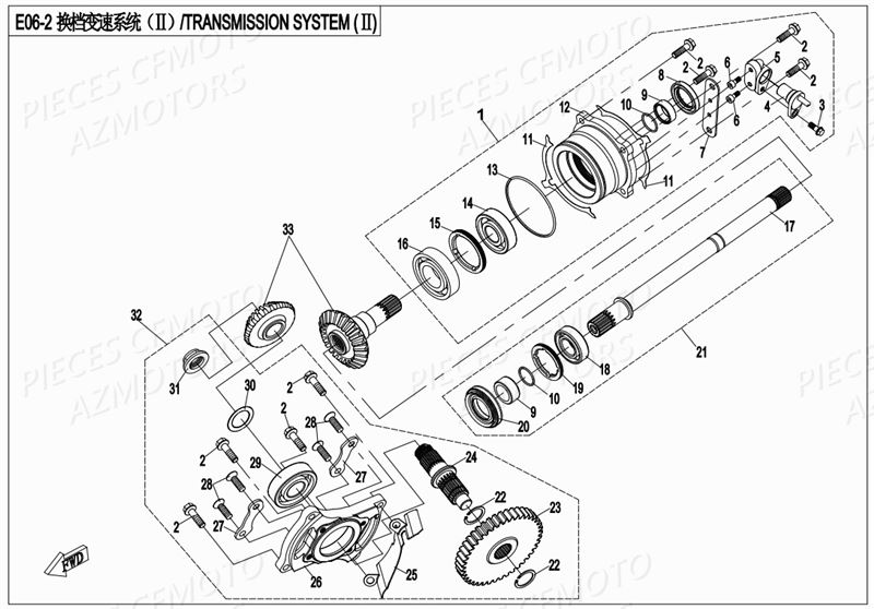 TRANSMISSION 2 CFMOTO ZFORCE 800 2017