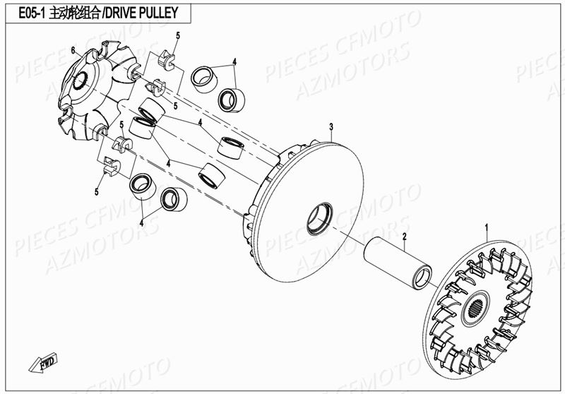 Variateur Poulie Primaire CFMOTO Pièces Origine CFMOTO ZFORCE 800 T1 (2017)