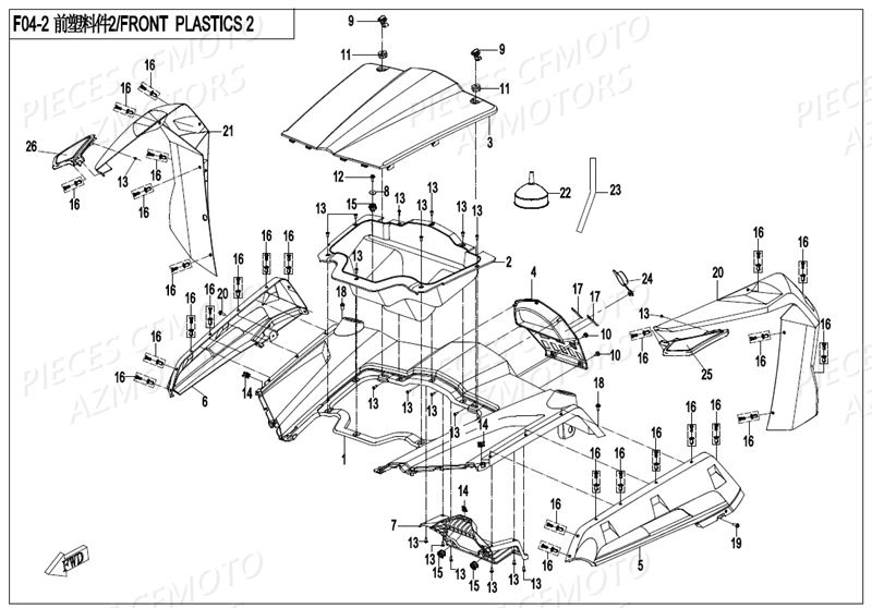 CAPOT ET AILES CFMOTO ZFORCE 800 T1