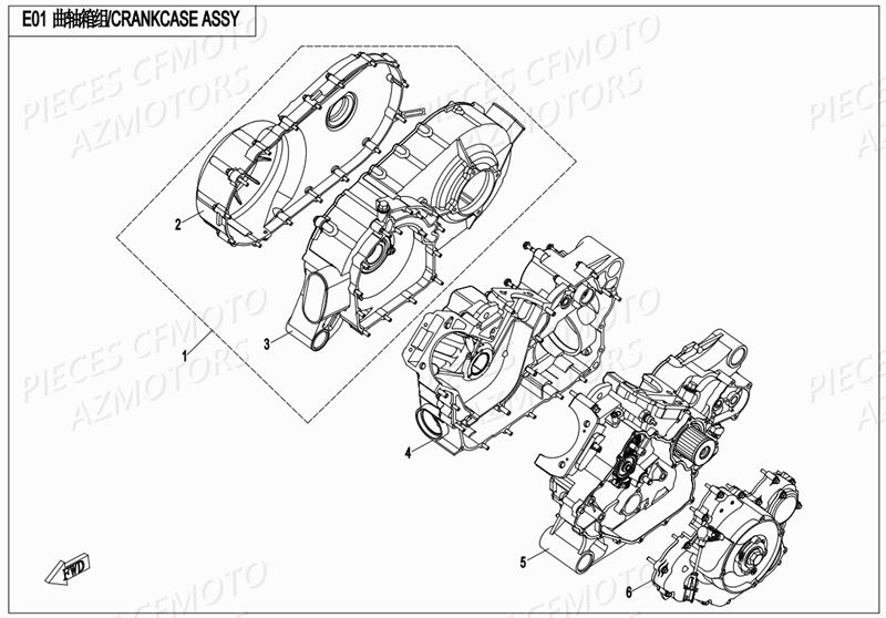 CARTER MOTEUR CFMOTO ZFORCE 800 T1