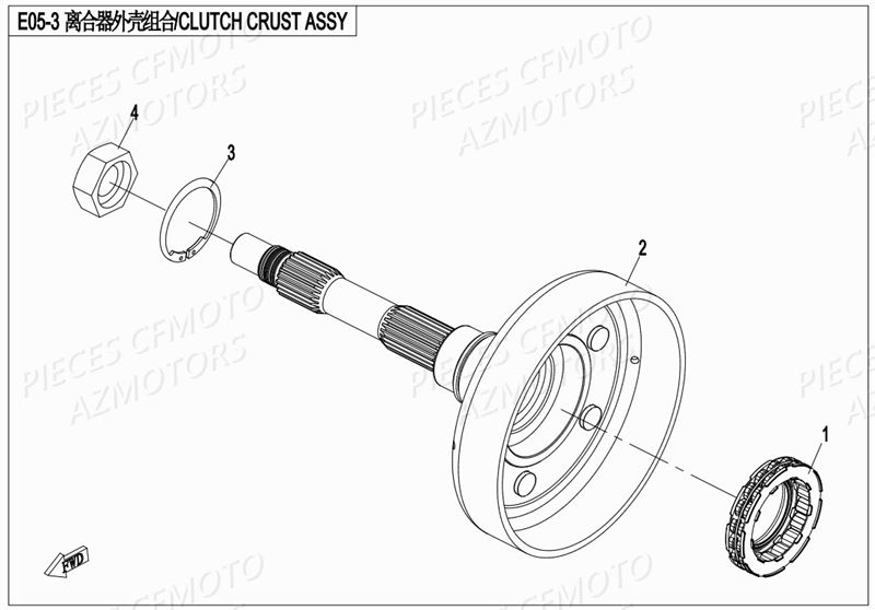 Cloche Embrayage CFMOTO Pièces Origine CFMOTO ZFORCE 800 T1 (2019)